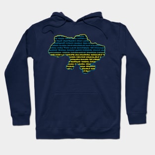 Ukrainian words inside Ukrainian map Hoodie